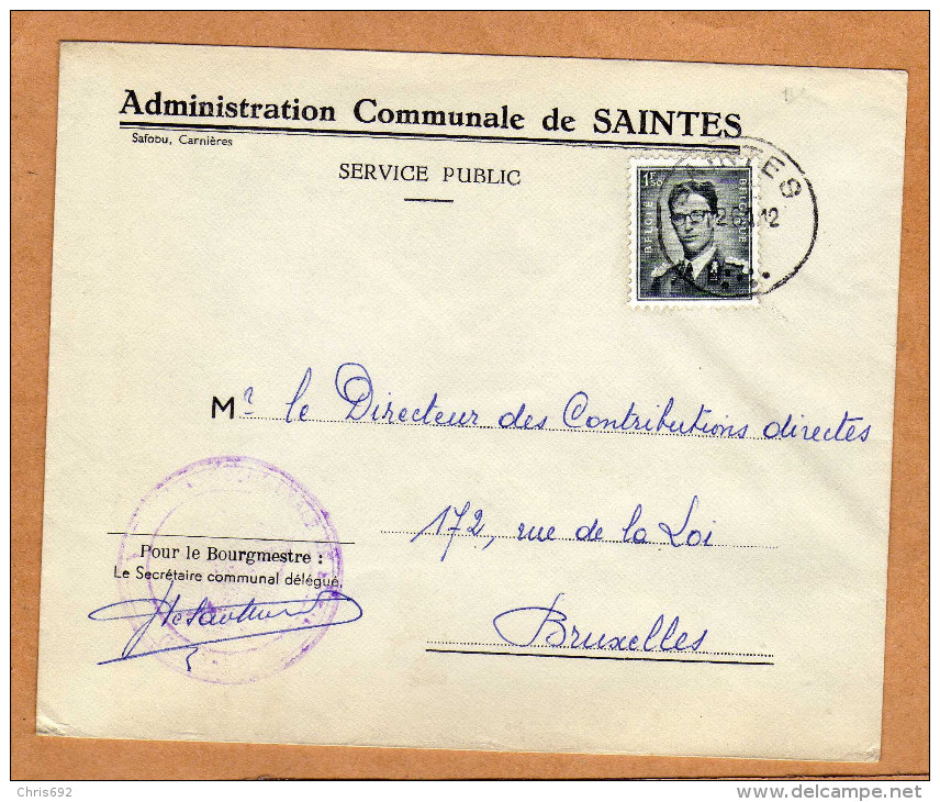 Enveloppe Brief Cover Administration Communale De Saintes - Lettres & Documents