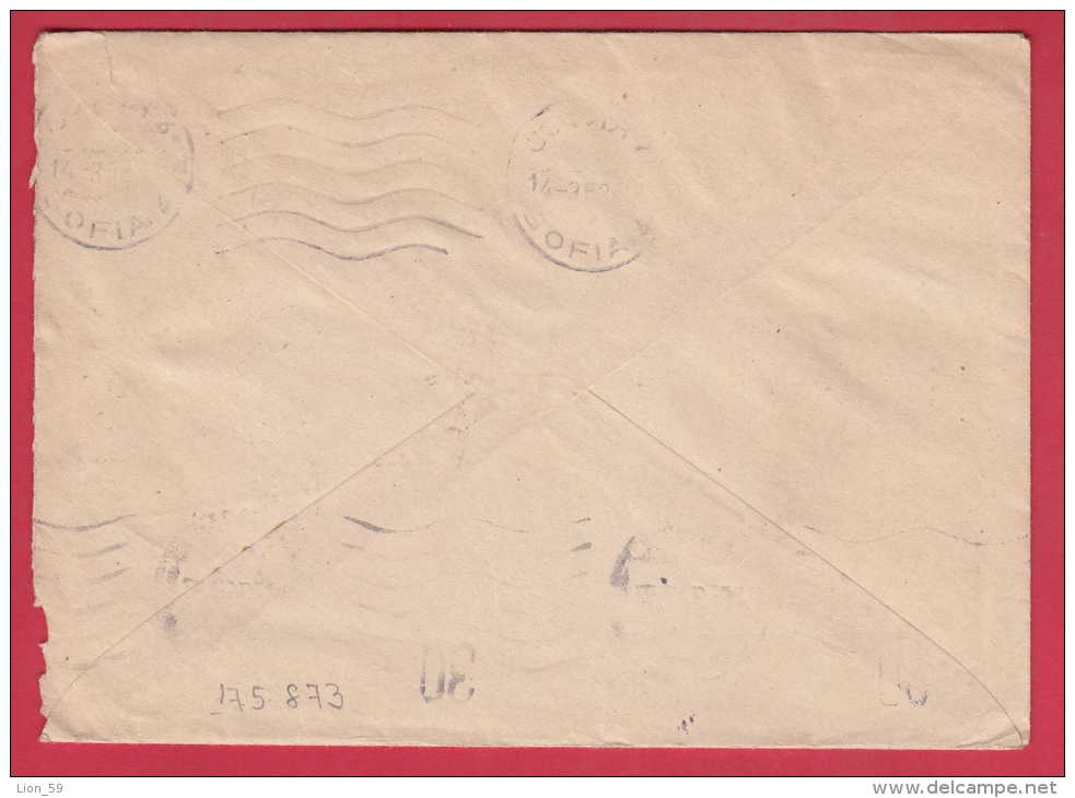 175873 / 1952 - 40 Kop. PILOT  , MOSCOW  To BULGARIA STANDARD LETTER  Russia Russie Stationery - 1950-59