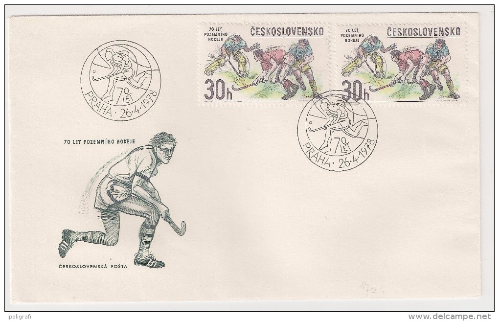 Czechoslovakia, 1978, Field Hokey Championship, FDC, Praha, 26-4-78 - Hockey (su Erba)