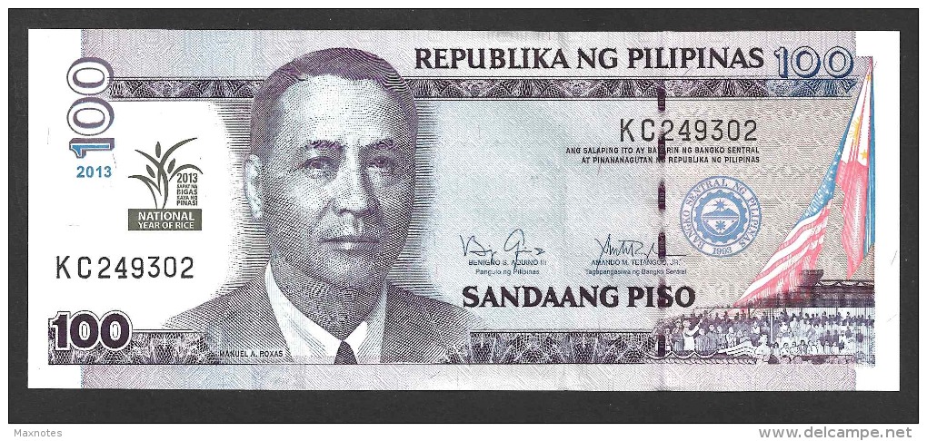 PHILIPPINES (FILIPPINE) : 100 Piso - Pnew - 2013 - Commemorative YEAR OF RICE  - UNC - Philippines