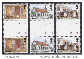 Falkland Islands 1999 St. Mary's Church 3v Gutter ** Mnh (22643) - Falklandeilanden