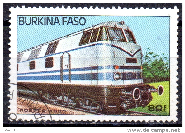 BURKINA FASO 1985 Trains -  80f - Diesel Passenger Locomotive FU - Burkina Faso (1984-...)