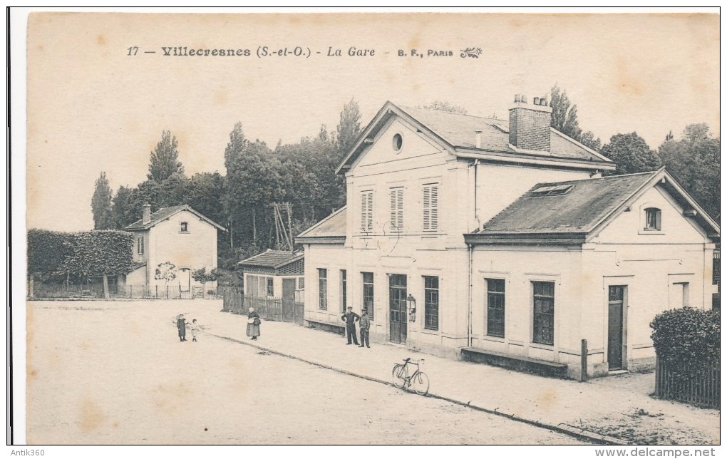 CPA 94 VILLECRESNES La Gare, Animée - 1918 - Villecresnes