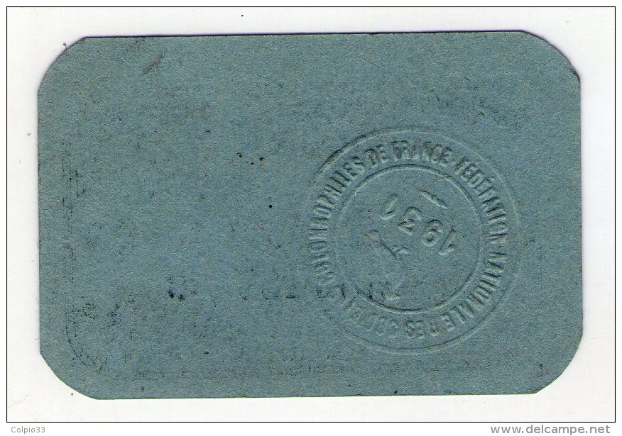 1931 . COLOMBOPHILIE - PIGEON - CERTIFICAT D' IMMATRICULATION DE LA BAGUE 550488  - FRANCE - TIMBRE SEC . - Billets De Loterie
