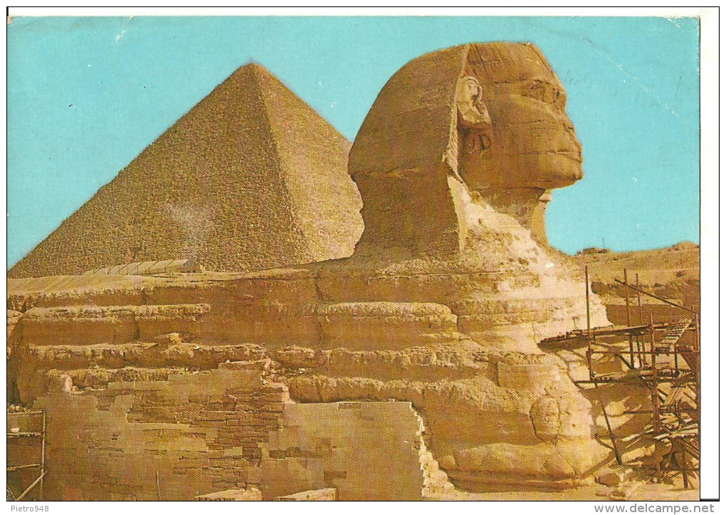 Giza (Egitto, Egypt) Sfinge E Piramide Di Cheope, The Great Sphinx And Keops Pyramid - Sphinx