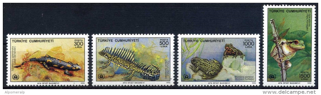 TURKEY 1990 (**) - Mi. 2889-92, World Environment Day (Frogs & Reptiles) - Neufs