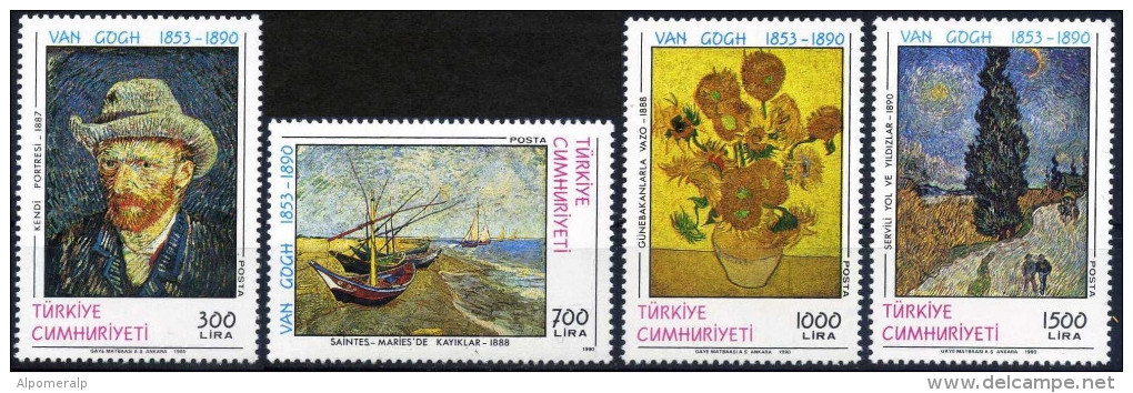 TURKEY 1990 (**) - Mi. 2900-03, Death Centenary Of Van Gogh - Ungebraucht