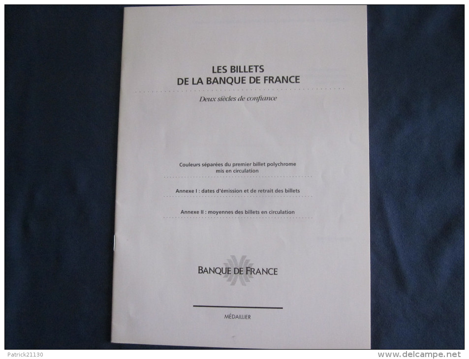 LES BILLETS DE LA BANQUE DE FRANCE 1994 ET SON FASCICULE
