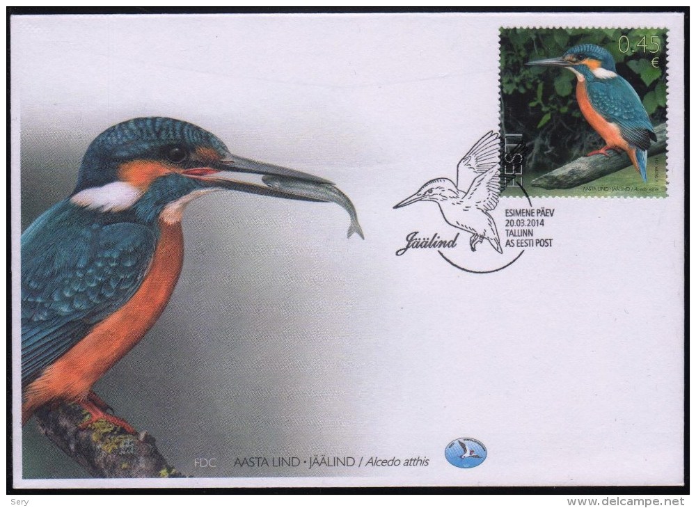 Estonia 2014 FDC Kingfisher Bird Oiseau Martin-pêcheur - Altri & Non Classificati