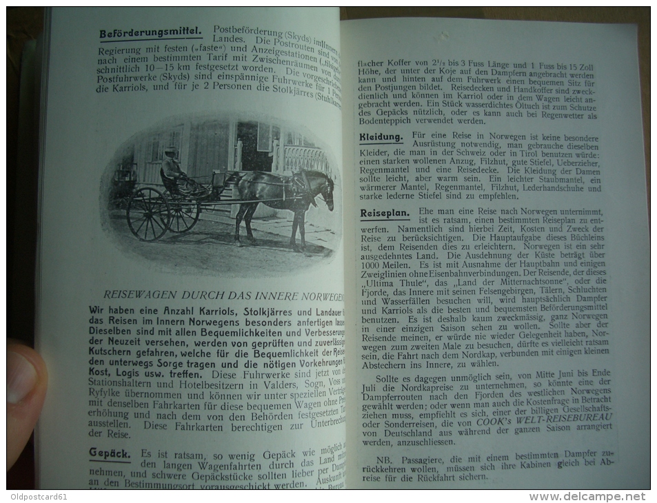 Seltene Broschüre / Heft  COOK´s Reisen Nach SKANDINAVIEN - Gedruckt 1907 - - Dampfer