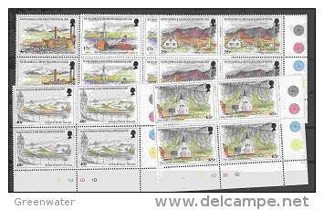 South Georgia 1999 Island Views 5v Bl Of 4 (corners) ** Mnh (22652) - Zuid-Georgia