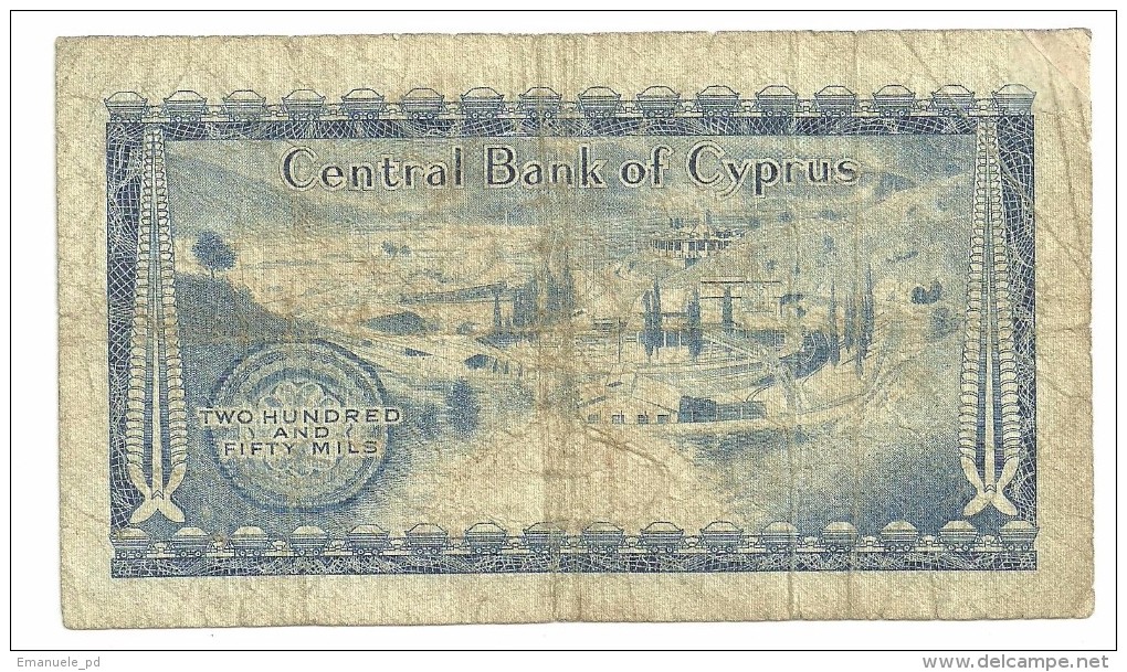 Cyprus 250 Mils 1/4/1969 Repaired .H. - Chypre