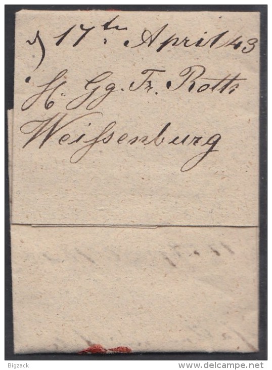 Brief Gelaufen Von Weissenburg Nach Uffenheim Am 17.4.1843 - Vorphilatelie