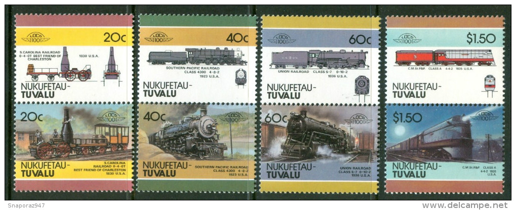 1984 Nukufetau-Tuvalu Treni Railways Trains Set MNH** B298 - Treni