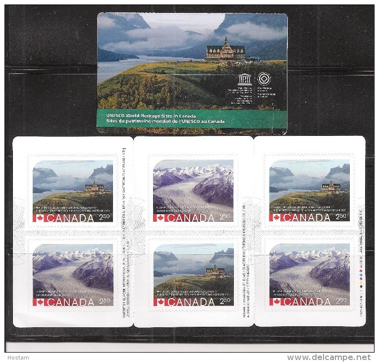 CANADA 2015, #2849a, UNESCO   World Heritage Sites 2nd  Issue Of Commemorative Stamps  INTERNATIONAL RATE - Carnets Complets