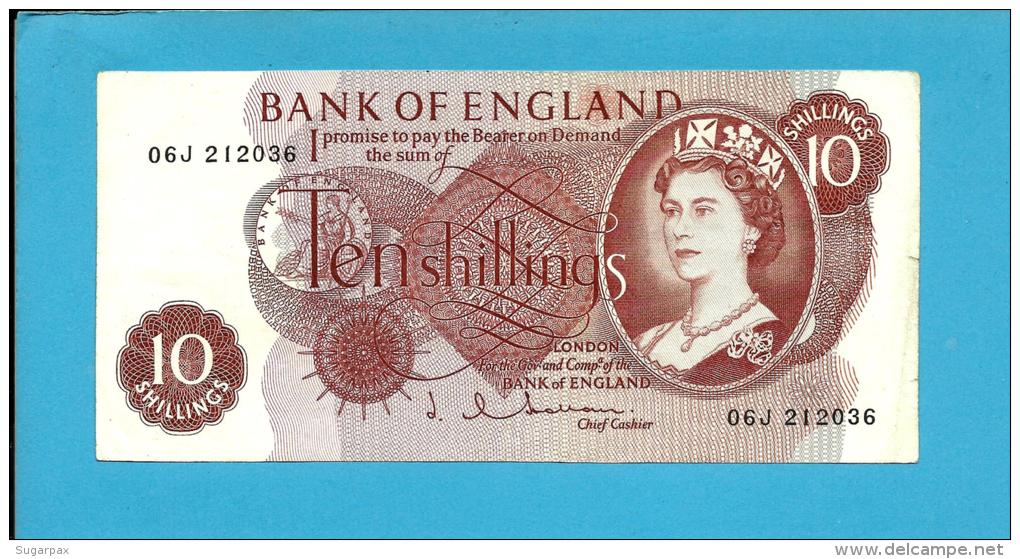 GREAT BRITAIN - 10 SHILLINGS - ND ( 1962 - 1966 )- P 373.b - Sign. J. Q. Hollom - BANK OF ENGLAND - 10 Shillings