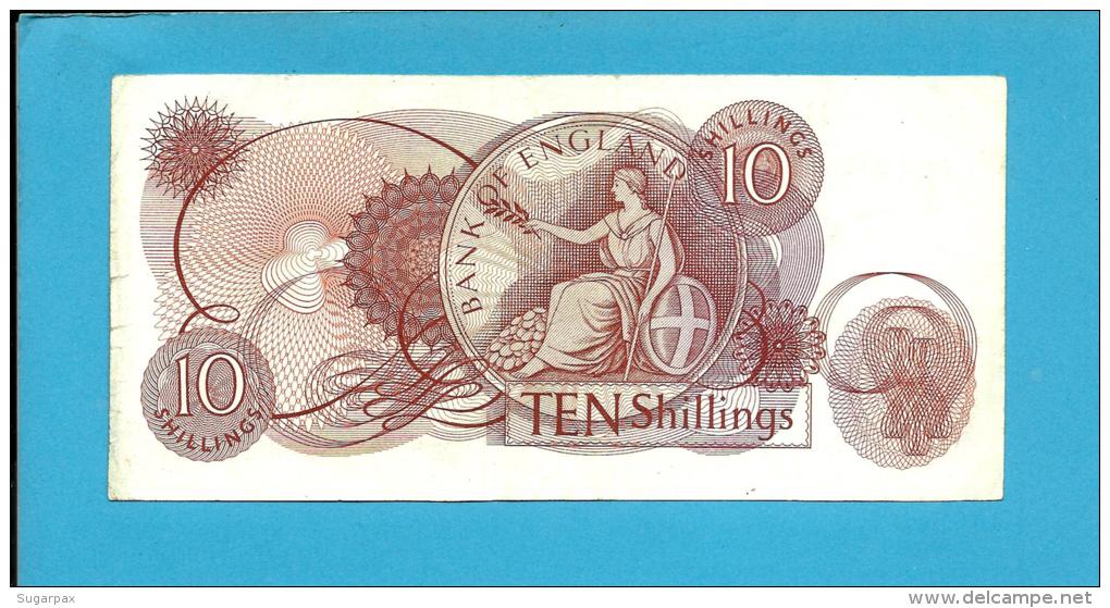 GREAT BRITAIN - 10 SHILLINGS - ND ( 1962 - 1966 )- P 373.b - Sign. J. Q. Hollom - BANK OF ENGLAND - 10 Shillings