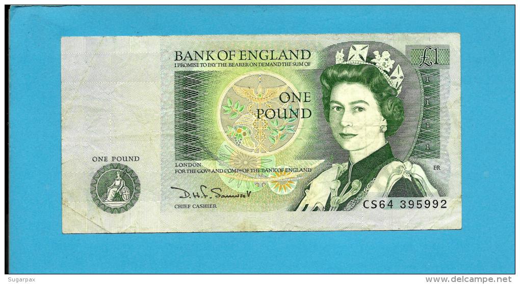 GREAT BRITAIN - 1 POUND - ND ( 1981 - 84 ) - P 377 B - Sign. D. H. F. Somerset - BANK OF ENGLAND - 2 Scans - 1 Pound