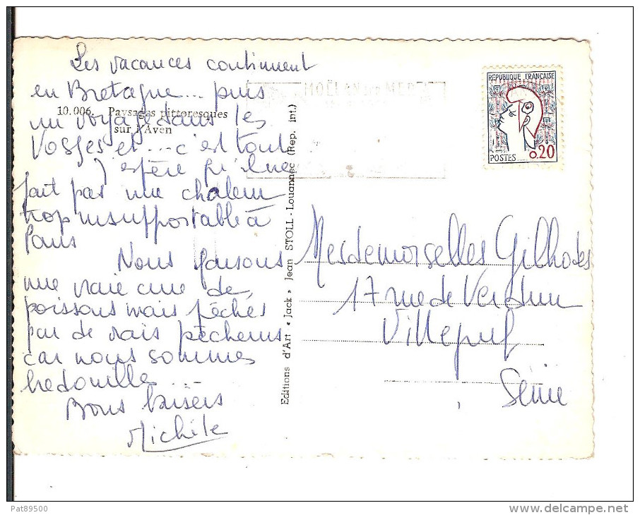 RARE / 29 DE PONT-AVEN à PORT MANECH CPSM GF Noire JACK N° 10.066  Multivues - 10 Mini - Voyagée / TBE - Pont Aven