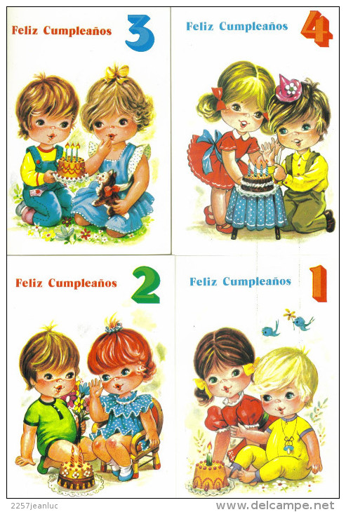 Lot De 8 CPM  Illustrateur  Feliz Cumpleanos   Enfants   Anniversaire - Verzamelingen & Reeksen