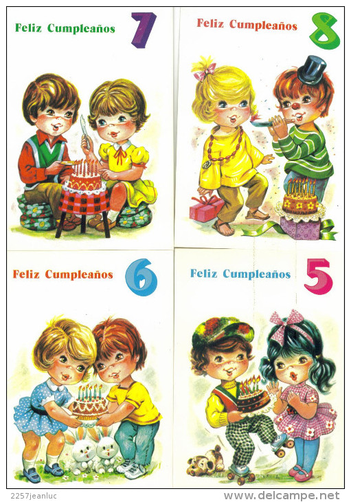 Lot De 8 CPM  Illustrateur  Feliz Cumpleanos   Enfants   Anniversaire - Verzamelingen & Reeksen