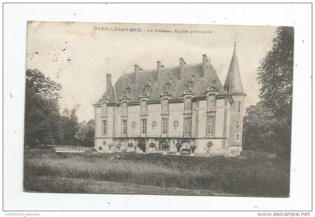 Cp , 94 , MAROLLES EN BRIE , Le Château , Façade Principale , Voyagée - Marolles En Brie
