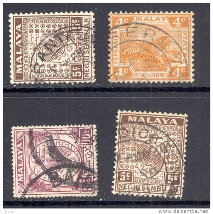 MALAYA/NEGRI SEMBILAN, Postmarks Rantau, Seremban, Gemas, Port Dickson - Negri Sembilan