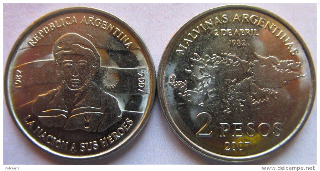 Argentina 2 Pesos 2007 "25th Anniversary Of The South Atlantic War" UNC - Argentine