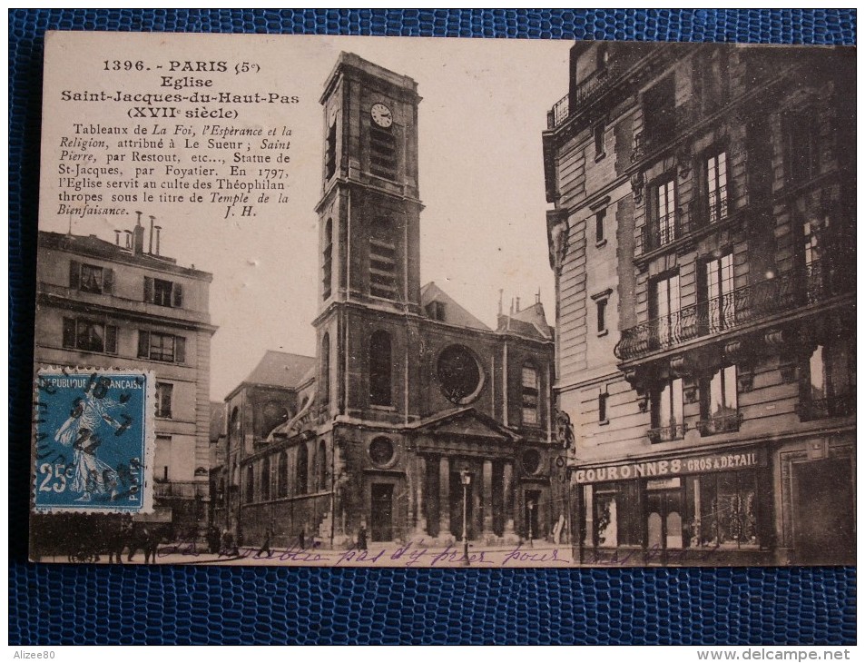 ""   CPA  PARIS  //  EGLISE  SAINT  JACQUES  DU  HAUT  PAS   "" - Eglises