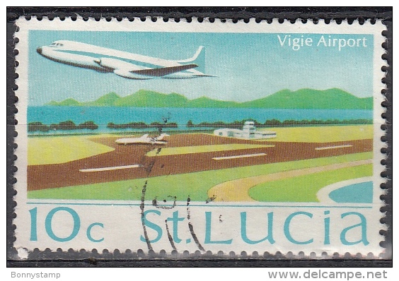 St. Lucia, 1970/73 - 10c Vigie Airport - Nr.266 Usato° - St.Lucia (1979-...)