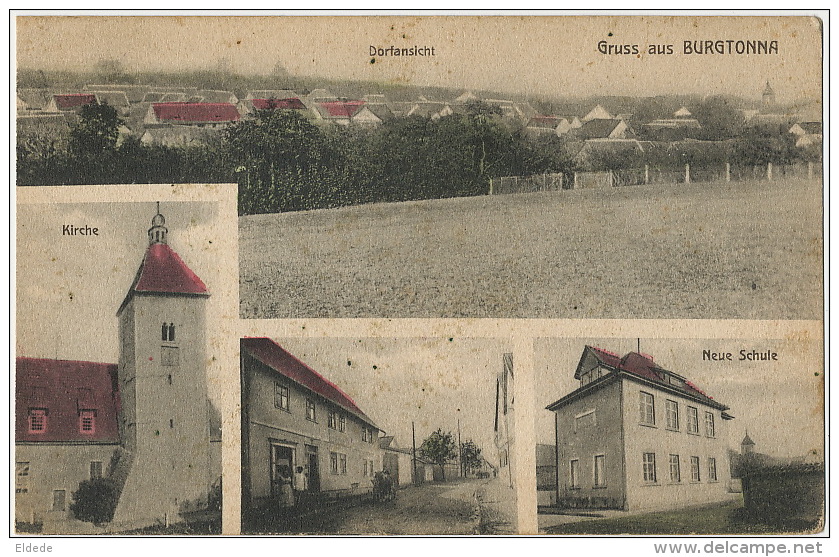 Gruss Aus Burgtonna Neur Schule Kirche Edit Hugo Pritsch Berlin - Autres & Non Classés