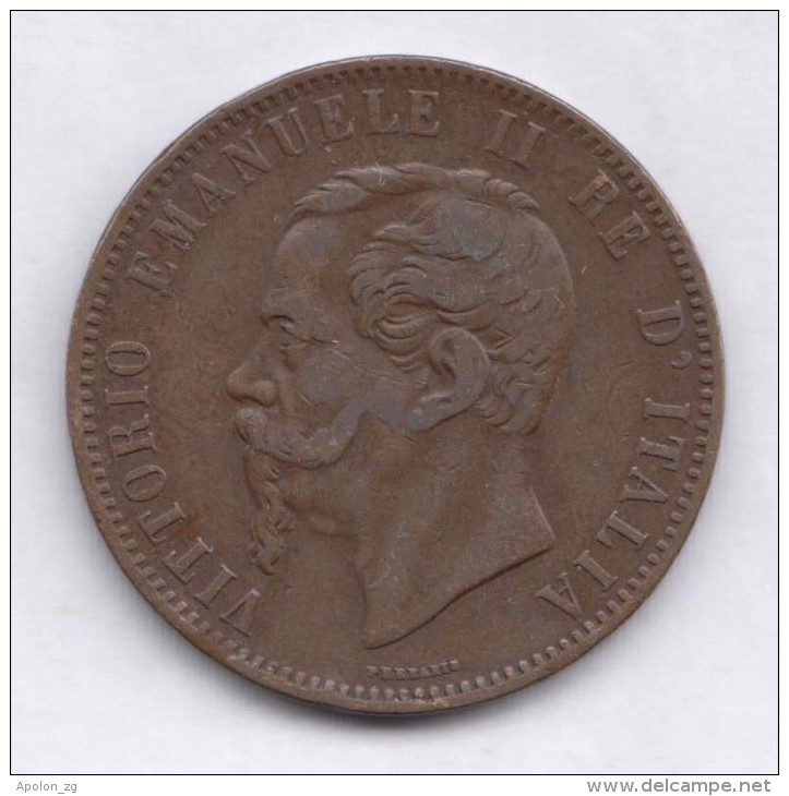 ITALY 10 Centesimi 1866 H   VF/XF  Vittorio Emanuele II Birmingham Mint - 1900-1946 : Victor Emmanuel III & Umberto II