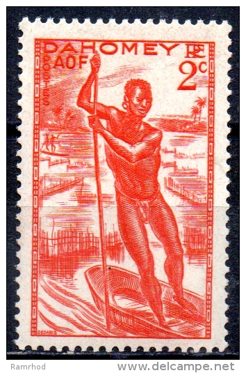 DAHOMEY 1941 Native Poling Canoe -  2c  - Red MNH - Neufs