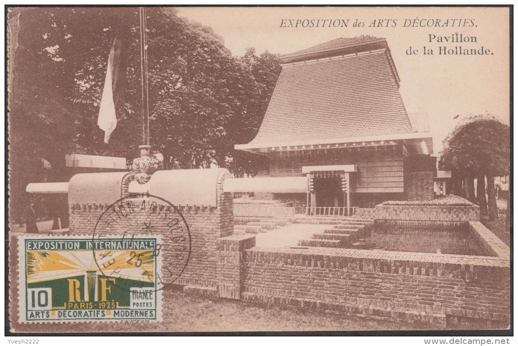 France 1925 Y&T 210. Expo Des Arts Décoratifs. 10 C, Oblitération De L´exposition. Pavillon De La Hollande - ...-1929