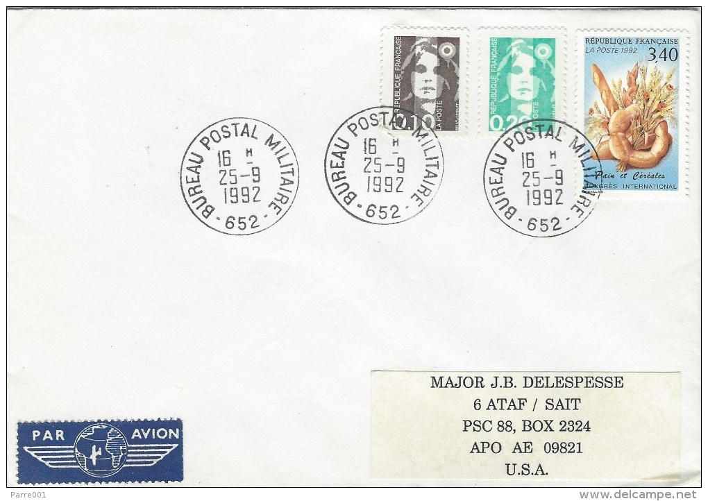 France 1992 BPM 652 Pencevo Ex-Yugoslavia War UNPROFOR Peacekeeping Military Cover To APO AU 09821 Turkey - Militaire Stempels Vanaf 1900 (buiten De Oorlog)