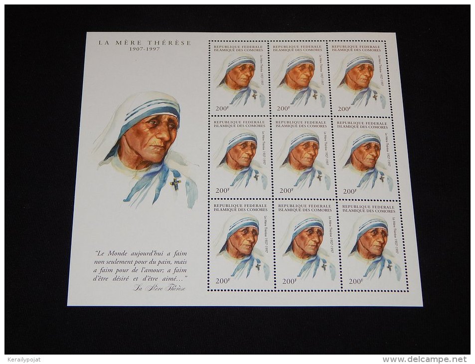 Comoros - 1997 Mother Teresa Kleinbogen MNH__(FIL-10615) - Comores (1975-...)