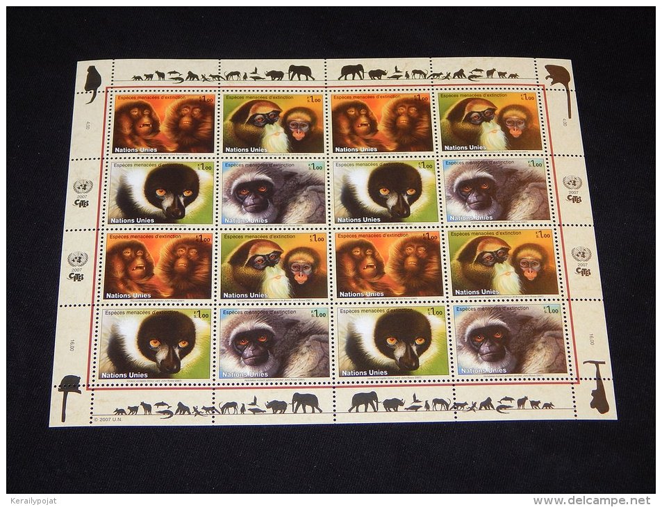 Switzerland (UN Geneva) - 2007 Primates Sheet MNH__(FIL-10758) - Unused Stamps