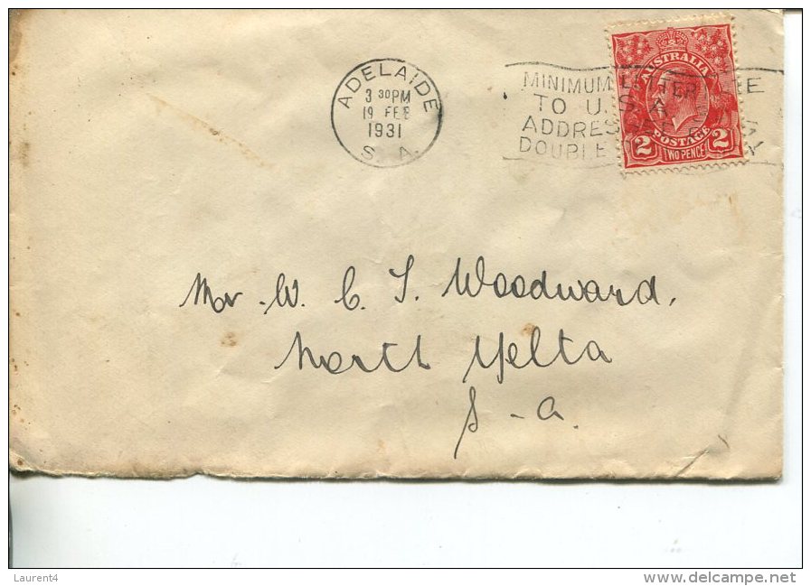 (111) Australia Used Cover Posted In 1930´s - Posted From SA (US Mail Slogan) - Covers & Documents