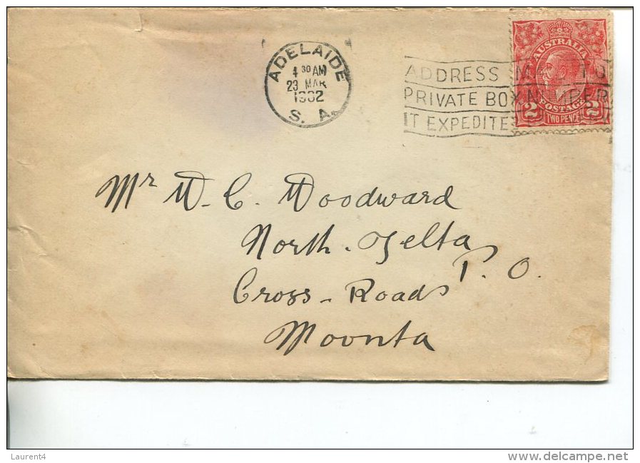 (111) Australia Used Cover Posted In 1930´s - Posted From SA (Private Box Number Slogan) - Storia Postale