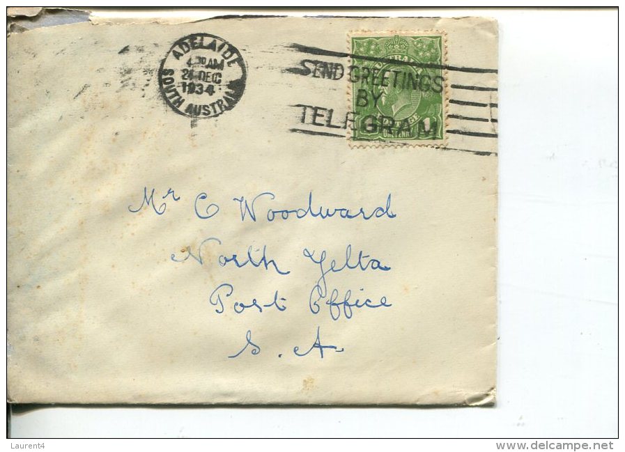 (111) Australia Used Cover Posted In 1930´s - Posted From SA - (send Greetings By Telegram Slogan) - Briefe U. Dokumente