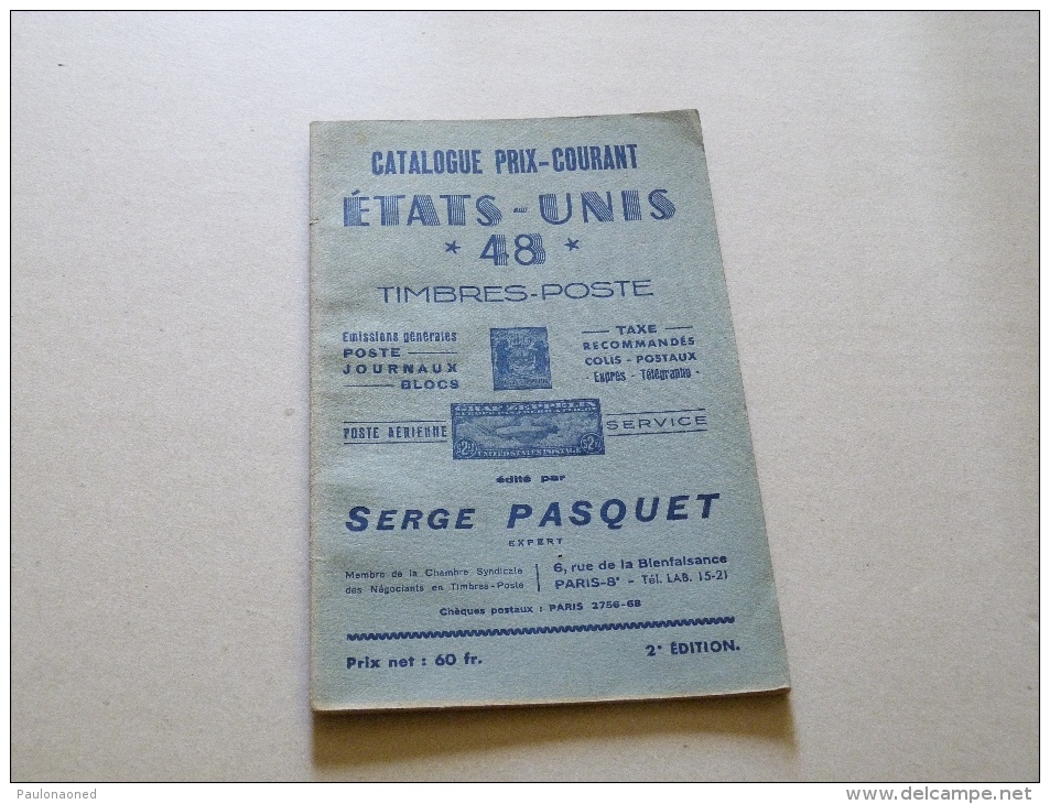 CATALOGUE PRIX COURANT   :  ETATS UNIS 1948  PAR SERGE PASQUET - Thématiques