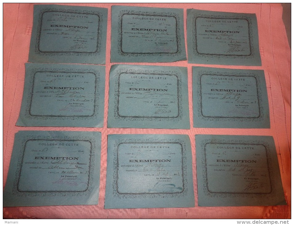 College De CETTE Classe De 6eme Et 5eme-exemption-année 1893-eleve Alberge - Diplômes & Bulletins Scolaires