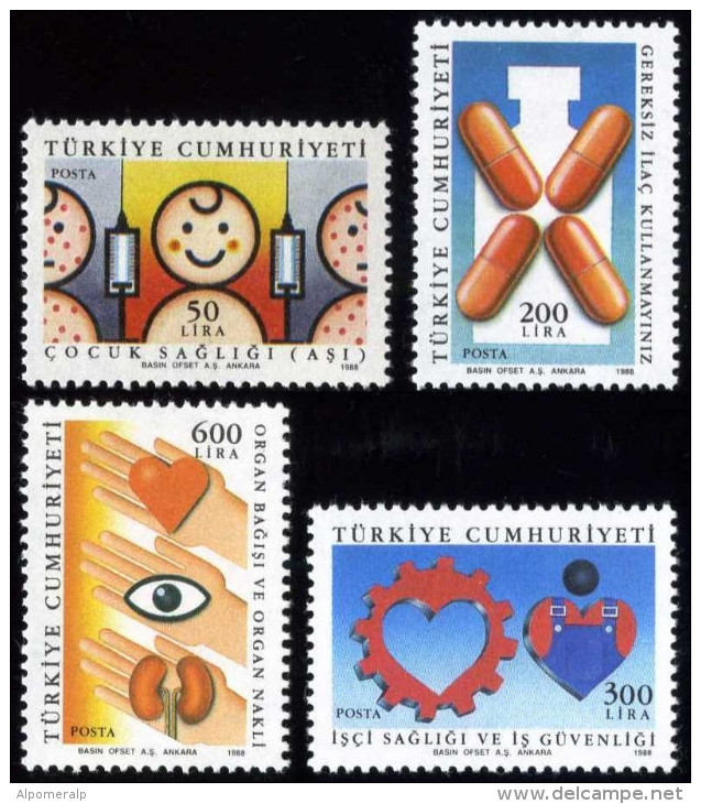 TURKEY 1988 (**) - Mi. 2810-13, Health - Unused Stamps