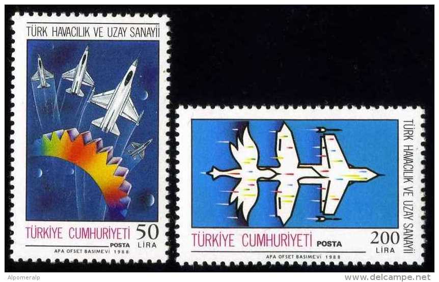 TURKEY 1988 (**) - Turkish Aerospaces Industries, Mi. 2831-32. - Unused Stamps