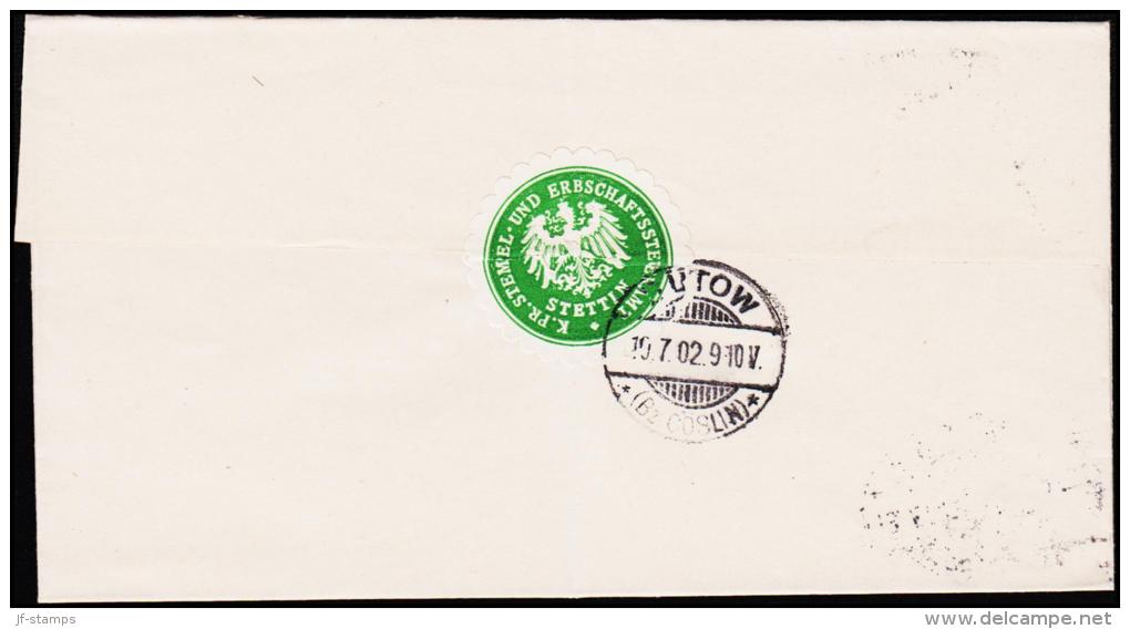 1902. STETTIN 18.7.02. K. PR. STEMPEL UND ERBSCHAFTSSTEUERAMT STETTIN. (Michel: ) - JF175553 - Covers & Documents