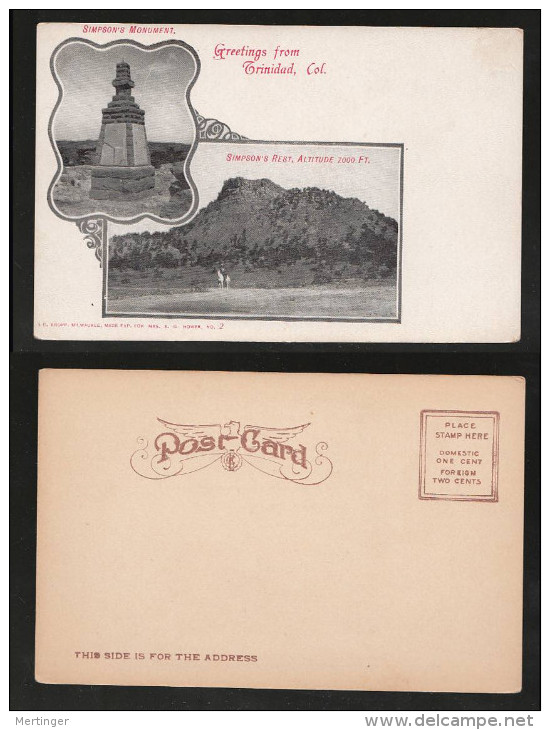 Trinidad Ca 1911 Picture Postcard Simpsons Monument And Rest Unused - Trinidad & Tobago (...-1961)