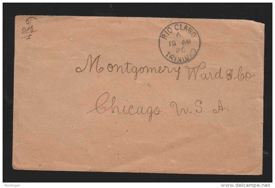 Trinidad 1926 Cover RIO CLARO To CHICAGO USA - Trinidad & Tobago (...-1961)