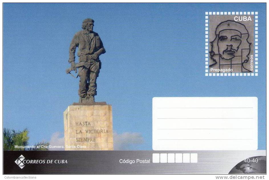 Lote TP32-17, Cuba, 2011, Che Guevara, Monumento Santa Clara, Entero Postal, Postal Stationery. - Cartes-maximum