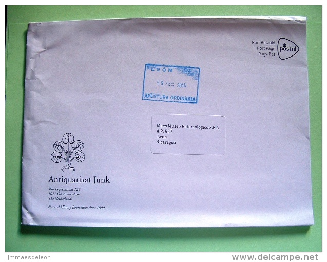 Netherlands 2014 Cover To Nicaragua - Post Paid Preprint Cancel - Briefe U. Dokumente