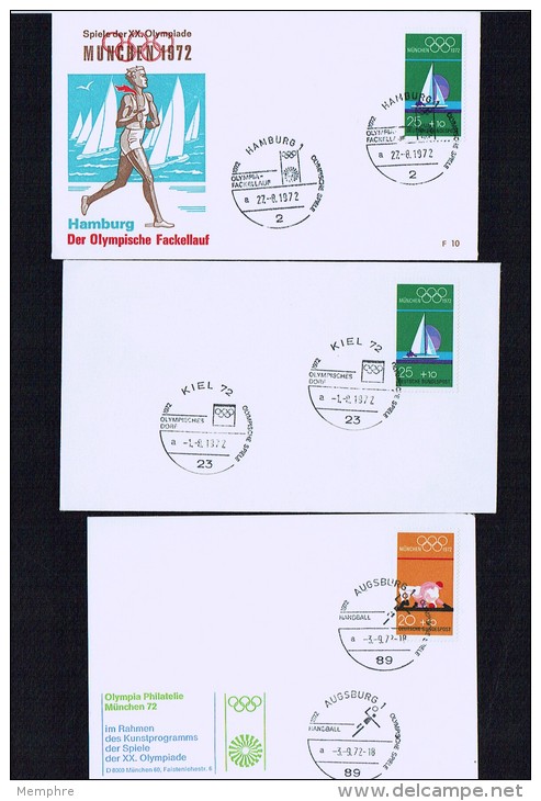 Collection Of 33 Covers Showing Olympic Flame Travel Through  7 Countries - Summer 1972: Munich